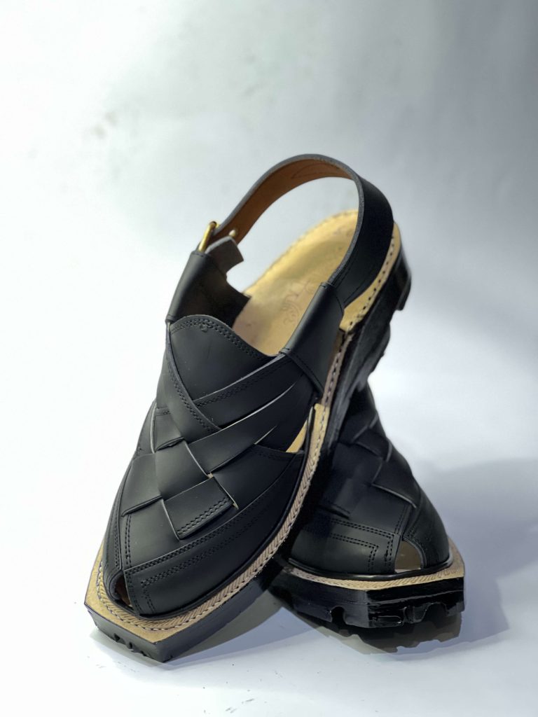 black cross front norozi chappal